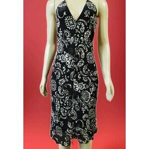 Tessuto Dress Woman’s size M black spaghetti straps Halter,  Backless.
